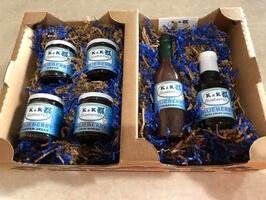 a box with assorted K and K Blueberries products