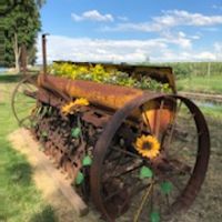 waggon wheel flower bed