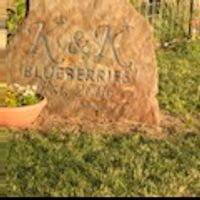 a rock engraved with K & K Blueberries
